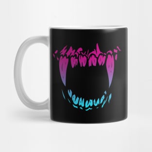 Monster Mouth Large Fang Teeth Vaporwave Mug